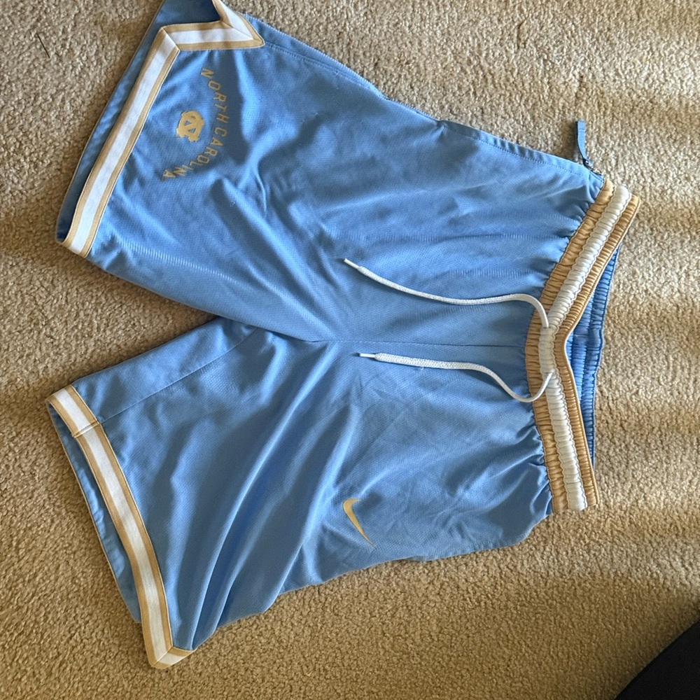 Nike Light Blue UNC Shorts with White And Cream Accents